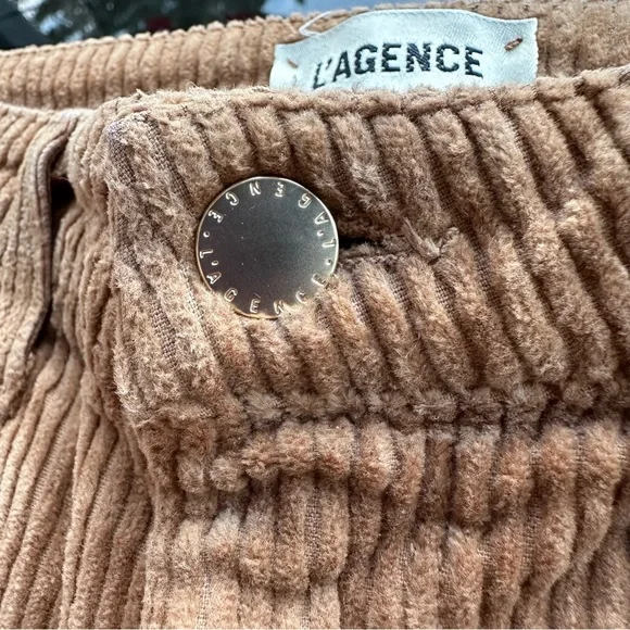 SOLD🤎L'AGENCE Oriana Corduroy High Rise Straight Leg Jean Pants in Tan - Size 25 - Picture 6 of 16